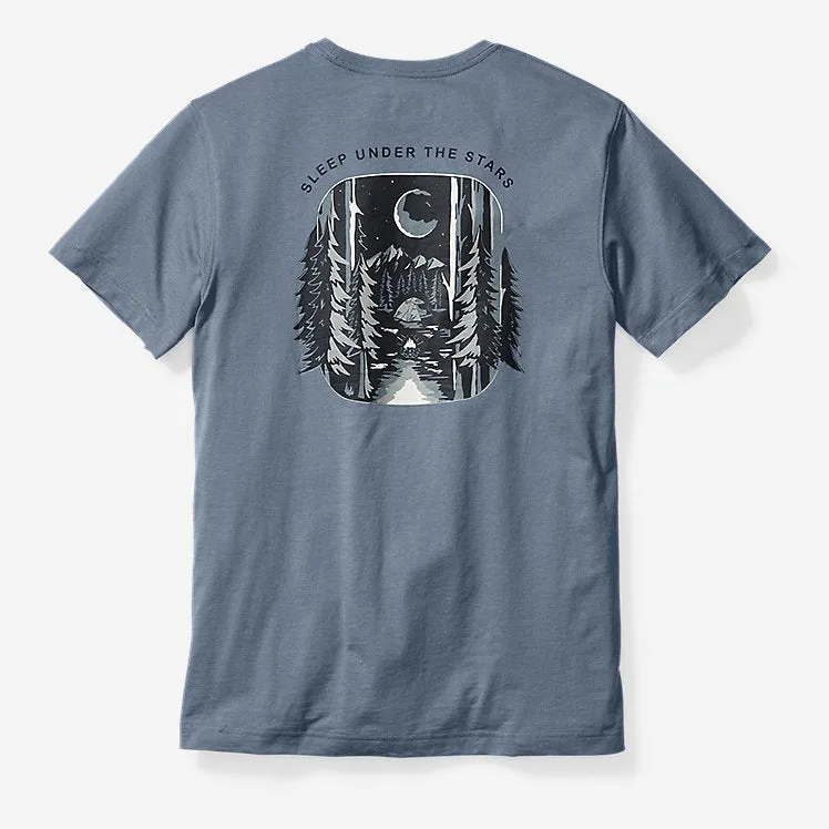 Eddie Bauer EB Graphic Kurzarm-T-Shirt - Schlaf unter den Sternen - Blauer Dunst Eddie Bauer