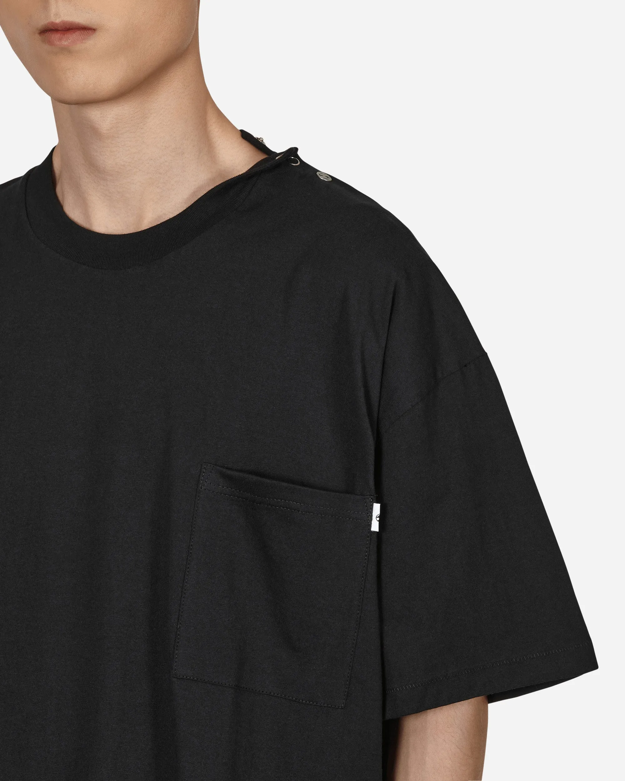 Emblem Snap T-Shirt Schwarz