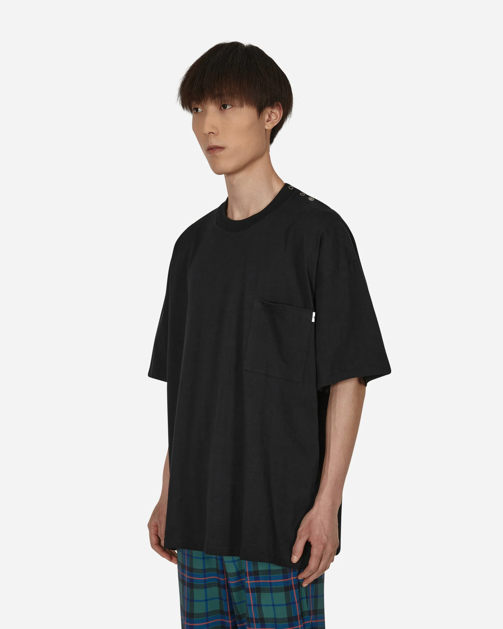 Emblem Snap T-Shirt Schwarz