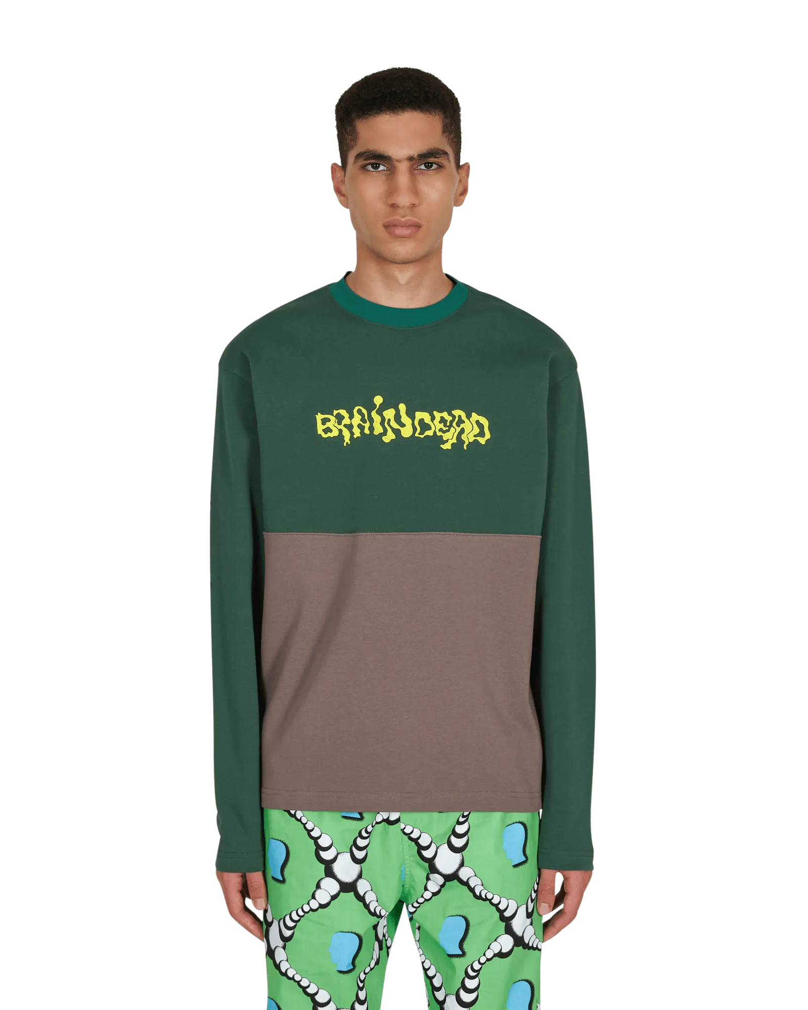 Besticktes Fußball-Langarmshirt Grün
