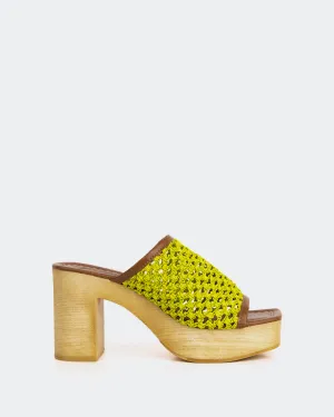 Faustine Limettenfarbenes Raffia