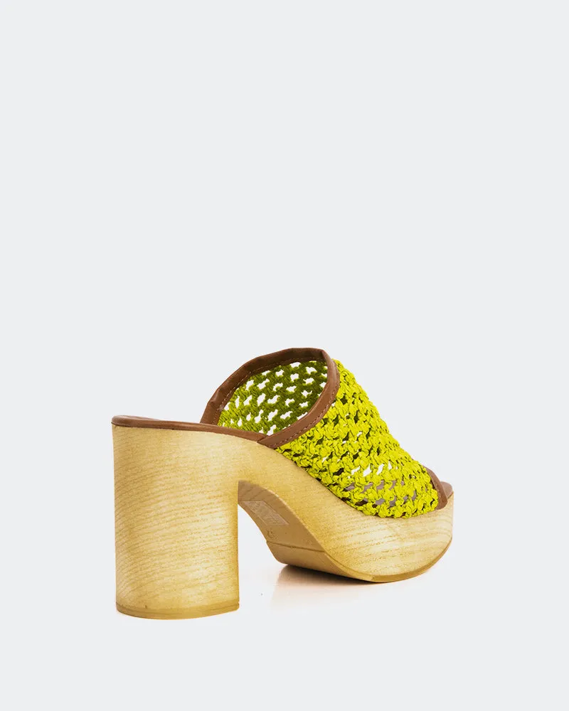 Faustine Limettenfarbenes Raffia