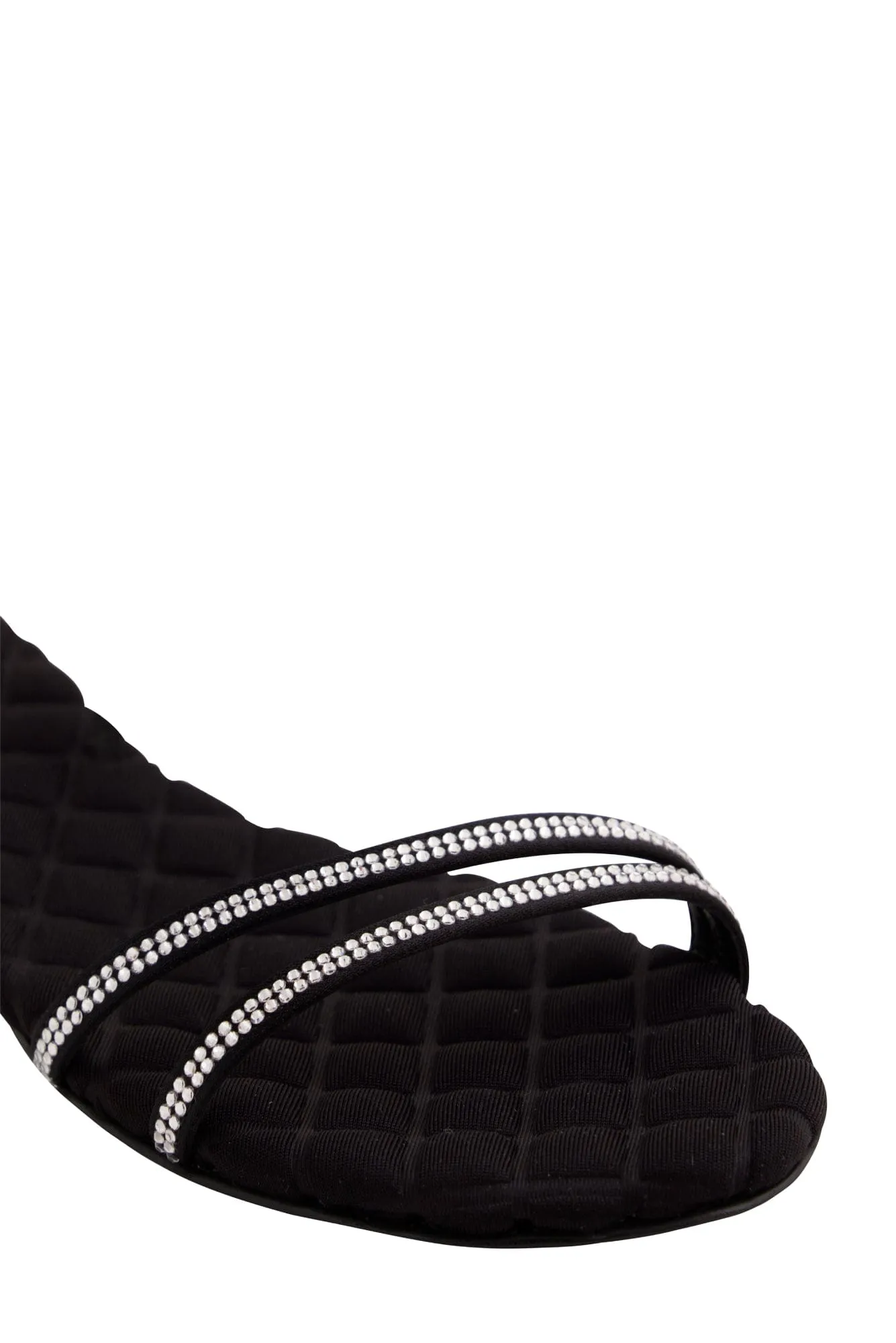 Faye Vegan Baumwoll-Sandalen mit Polsterung | Schwarzer Kristall