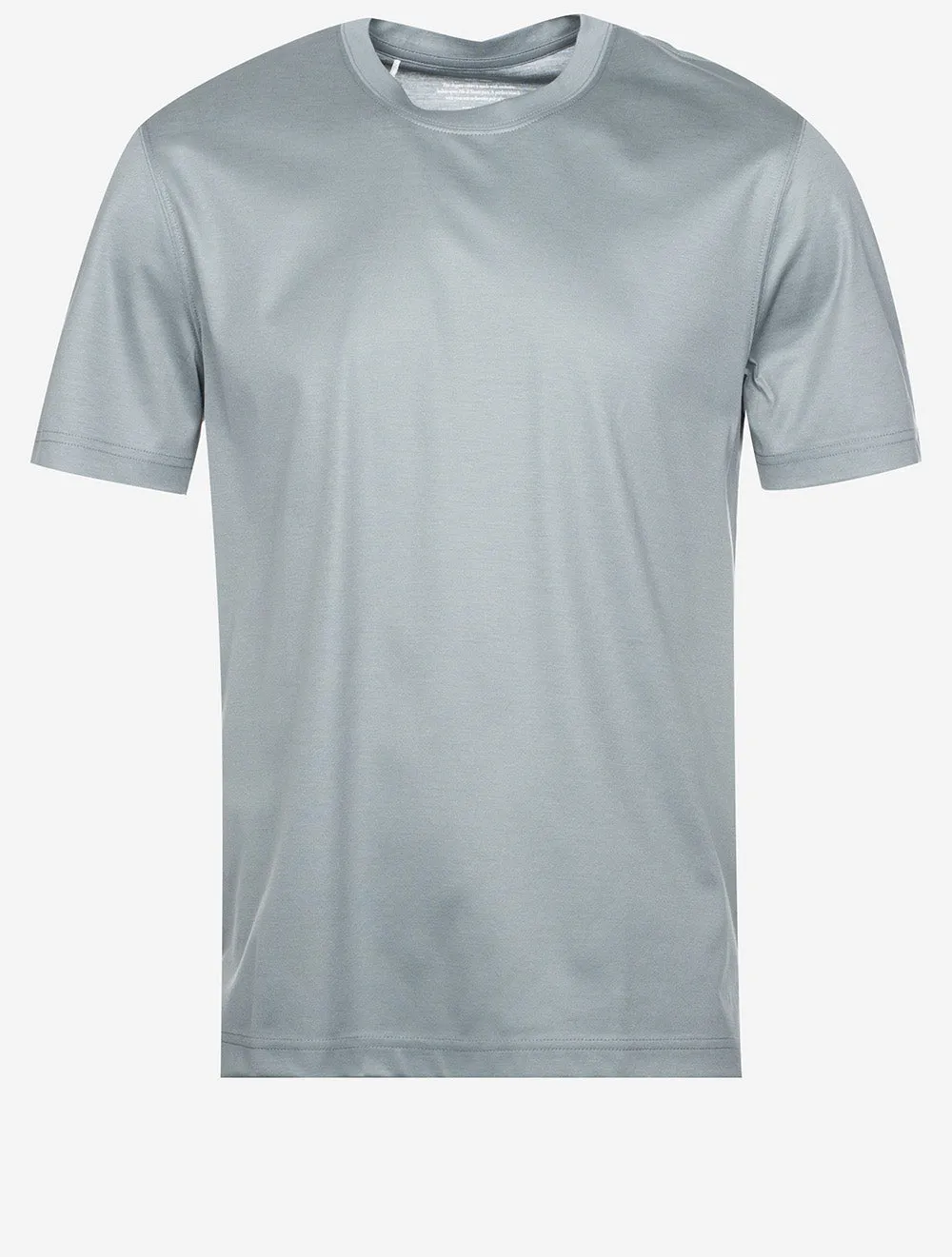 Filo Di Scozia Crew Neck Slim Fit T-Shirt Hellgrau