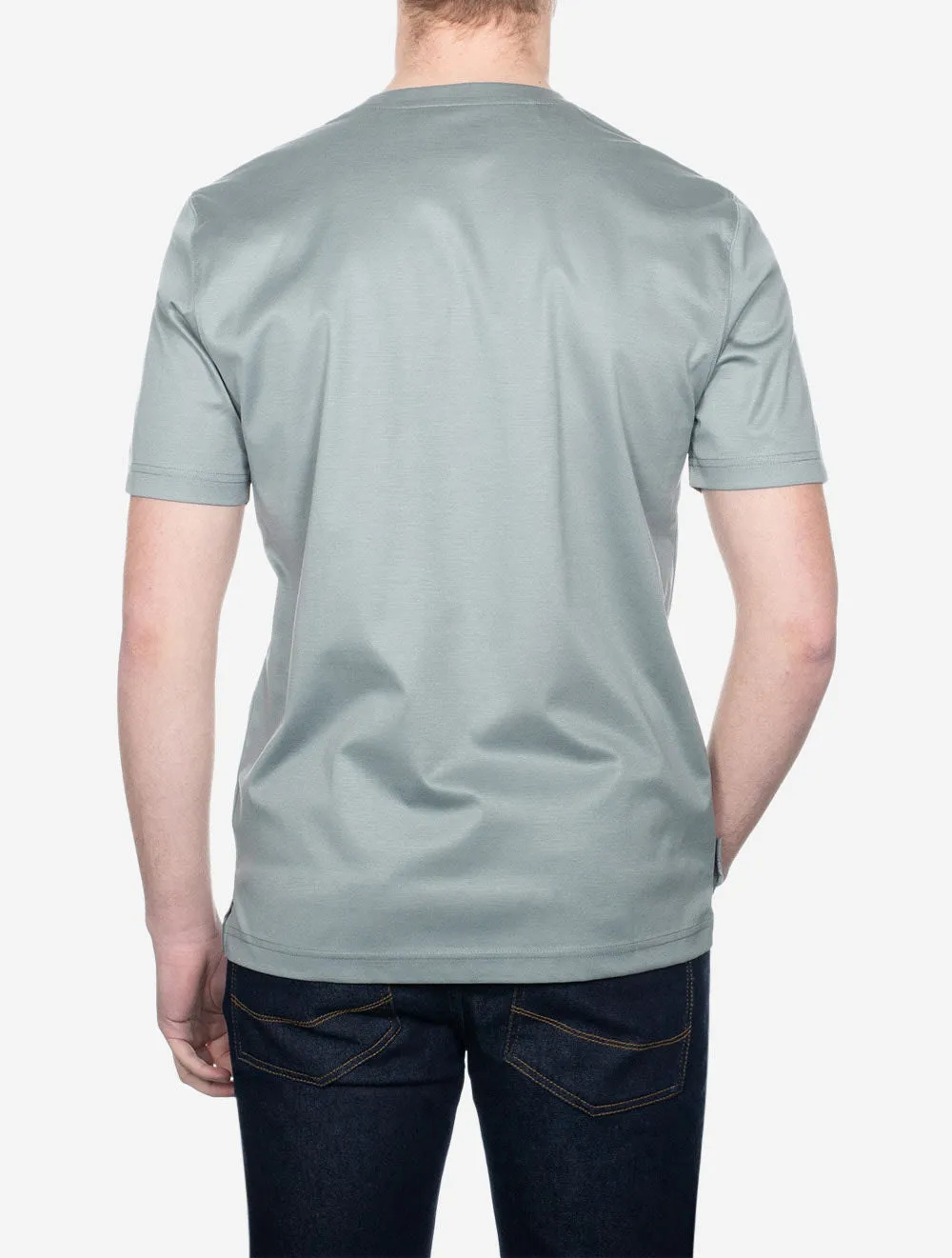 Filo Di Scozia Crew Neck Slim Fit T-Shirt Hellgrau