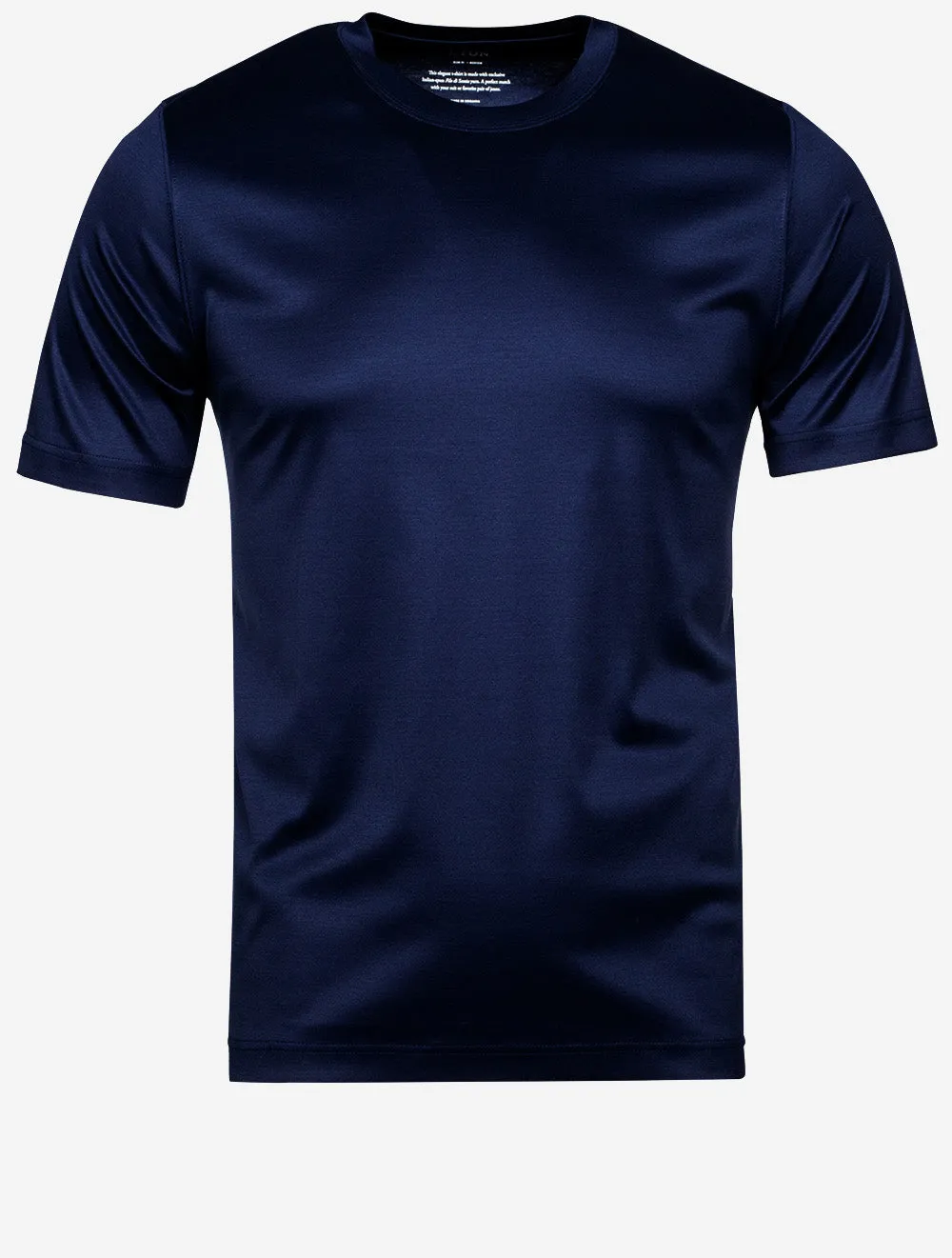 Filo di Scozia Rundhals-T-Shirt Marineblau