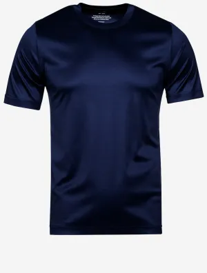 Filo di Scozia Rundhals-T-Shirt Marineblau