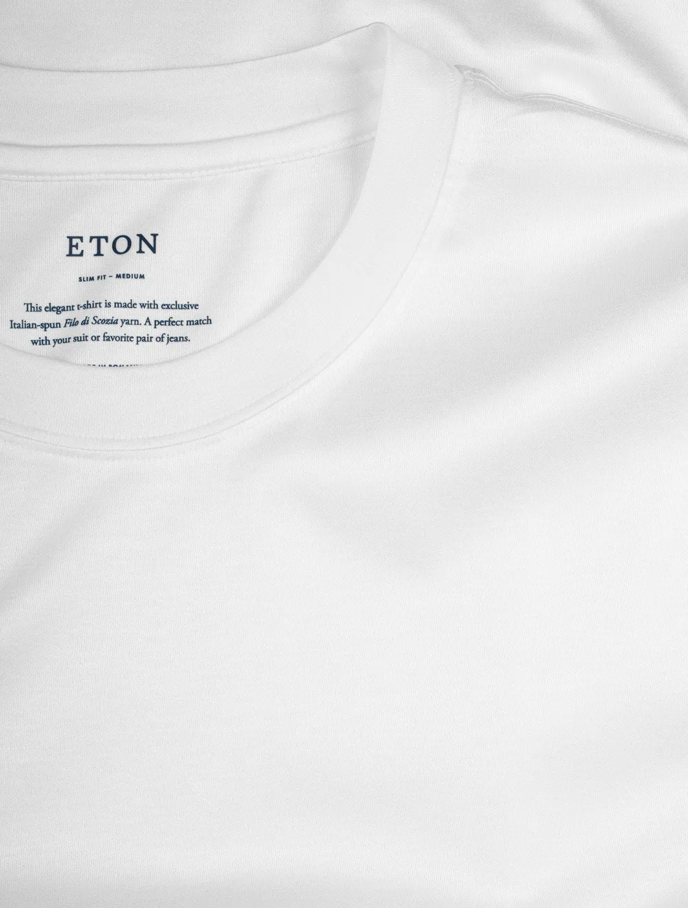 Filo di Scozia Rundhals-T-Shirt Weiß