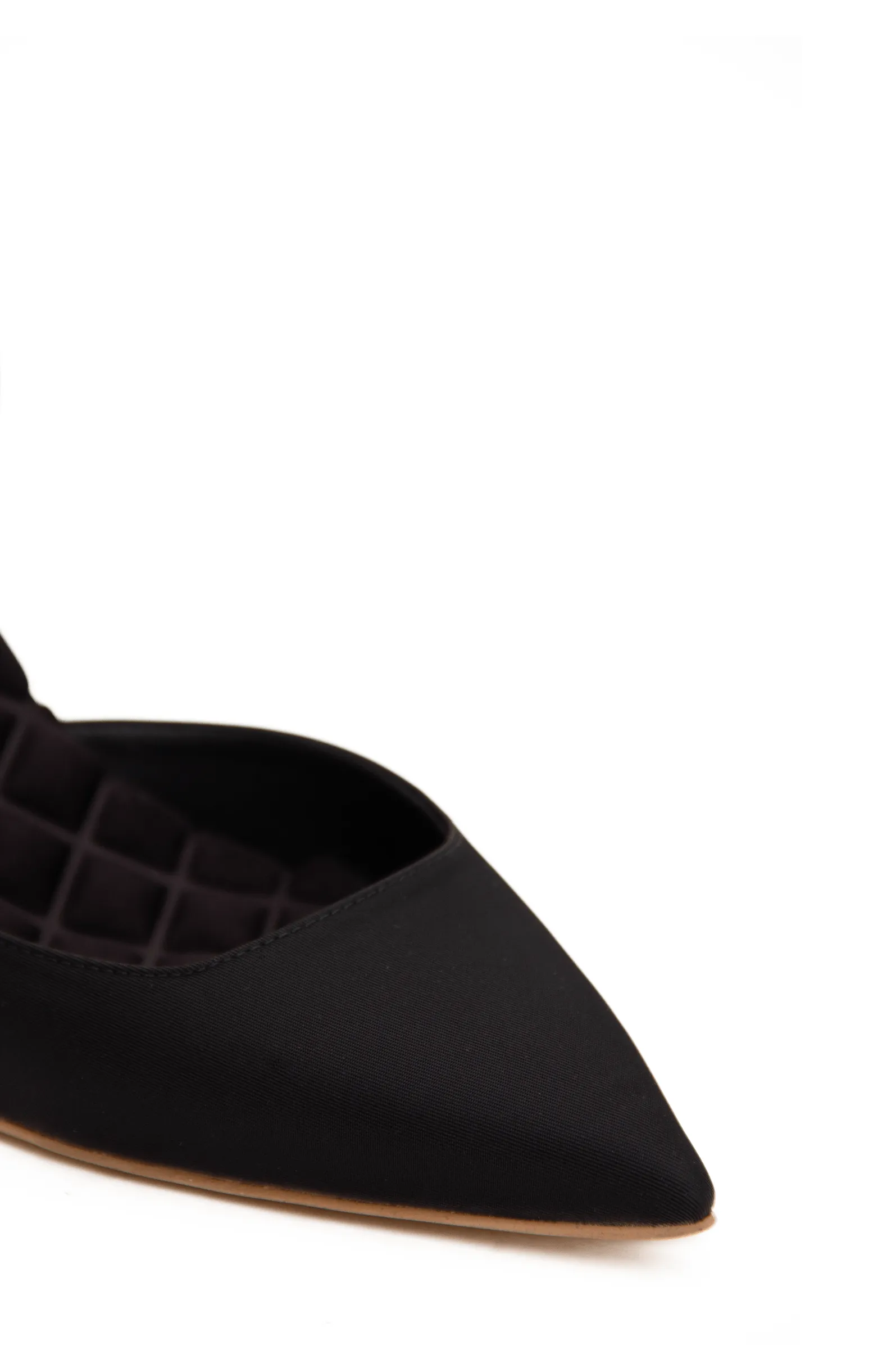 Gabriella Spitzenschuh Vegane Satin Slingback Sandalen | Schwarz