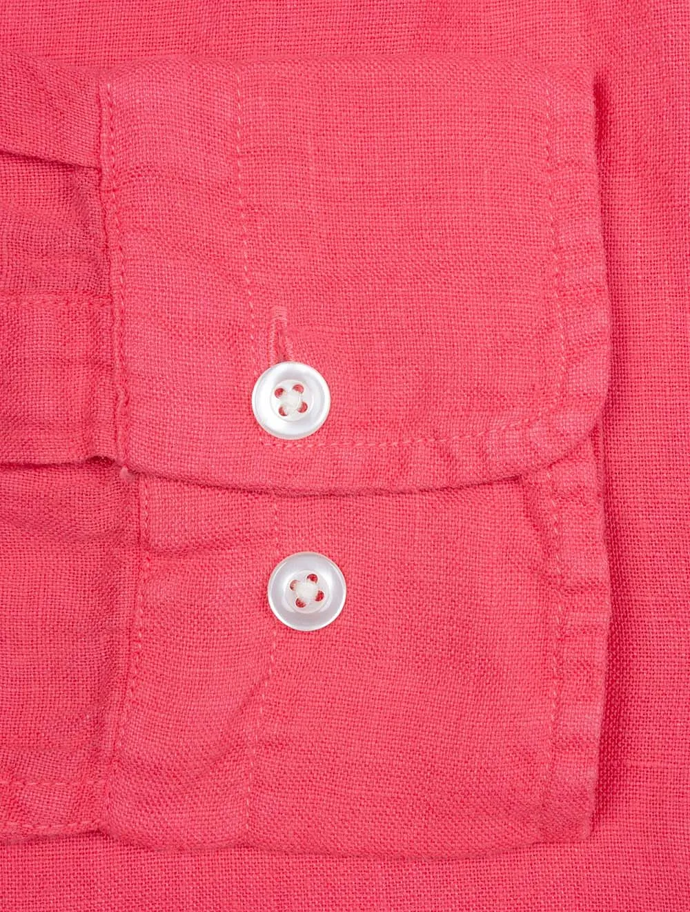 Garngefärbtes Leinenhemd Regular Fit in Wassermelonenrot