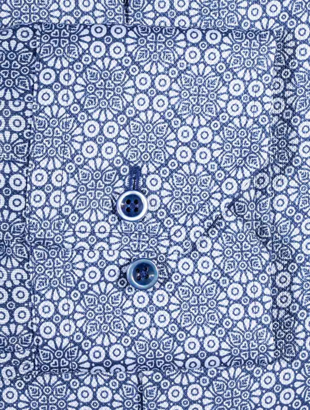 Geometrisches Muster Casual Hemd Blau