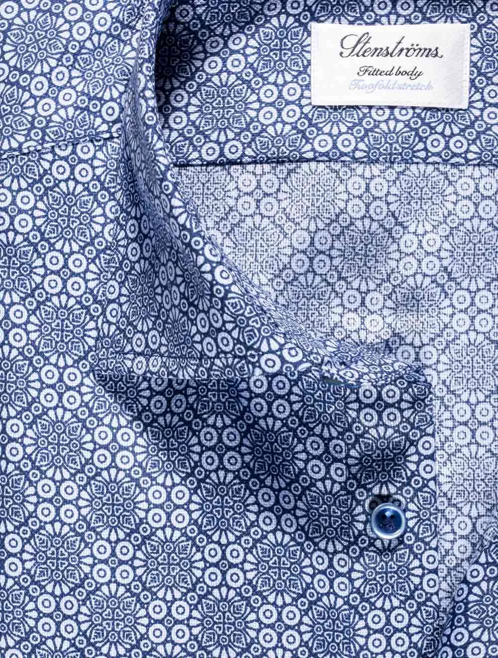 Geometrisches Muster Casual Hemd Blau