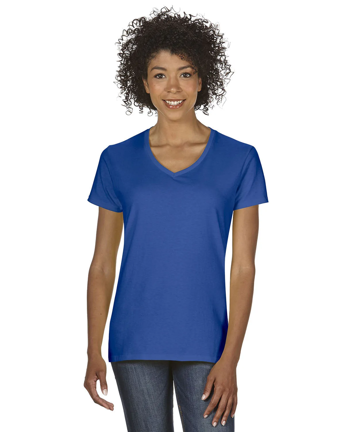 Gildan G500VL Damen Baumwoll-V-Ausschnitt T-Shirt in schwerer Qualität