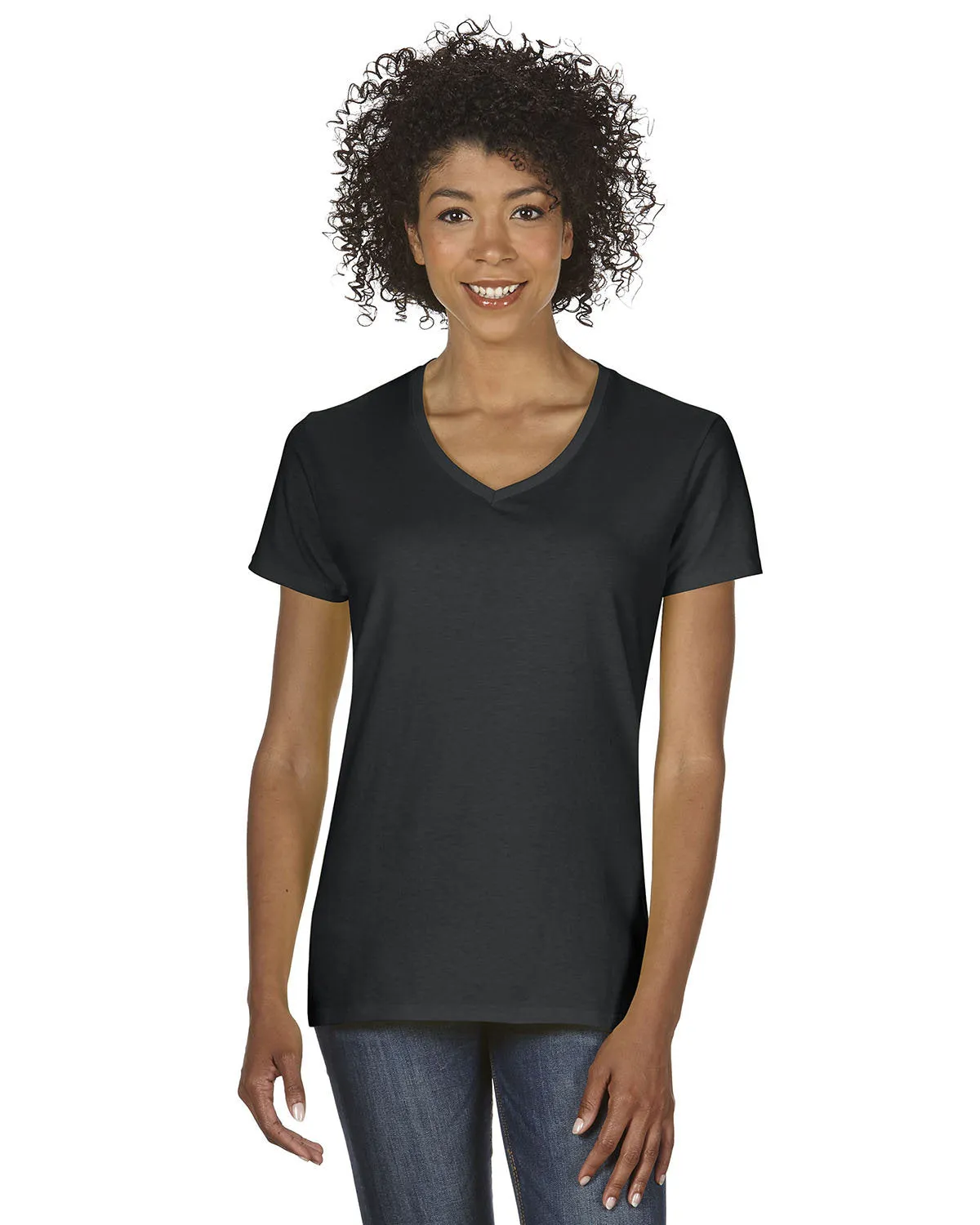 Gildan G500VL Damen Baumwoll-V-Ausschnitt T-Shirt in schwerer Qualität