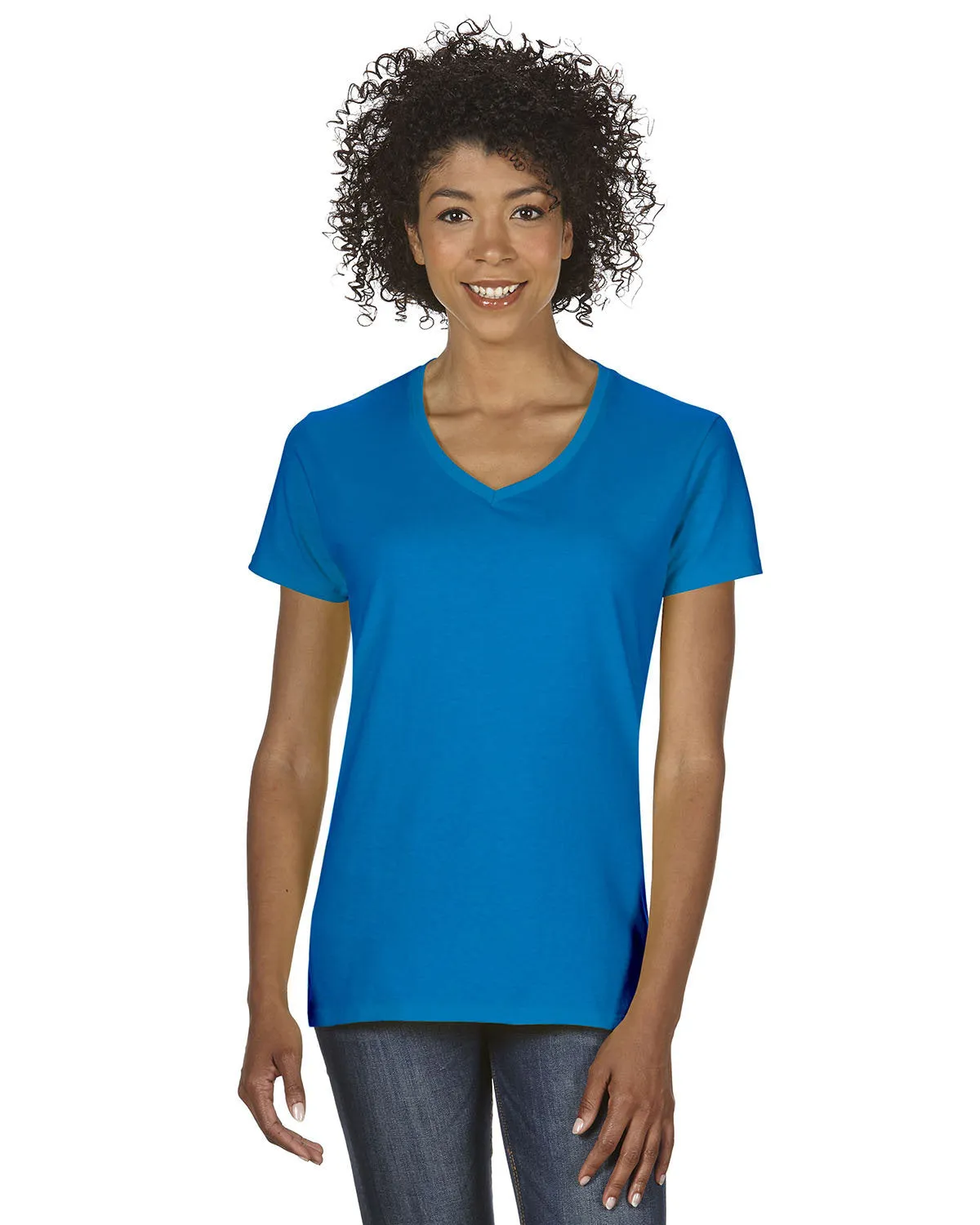 Gildan G500VL Damen Baumwoll-V-Ausschnitt T-Shirt in schwerer Qualität