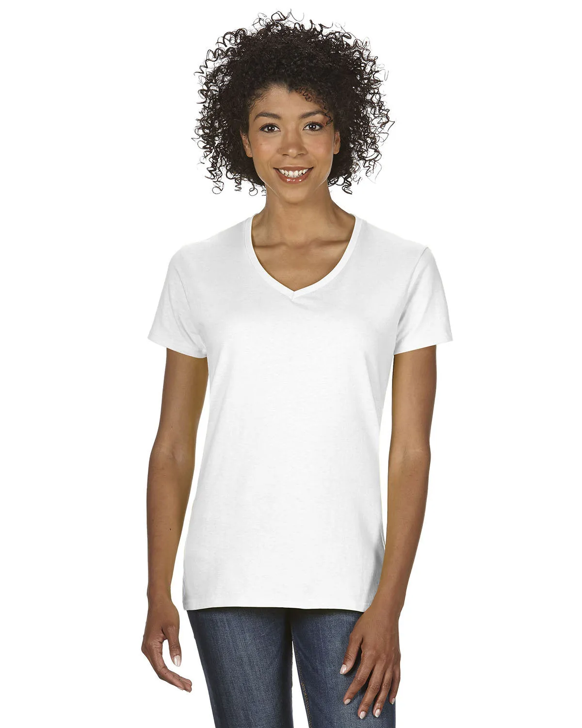 Gildan G500VL Damen Baumwoll-V-Ausschnitt T-Shirt in schwerer Qualität