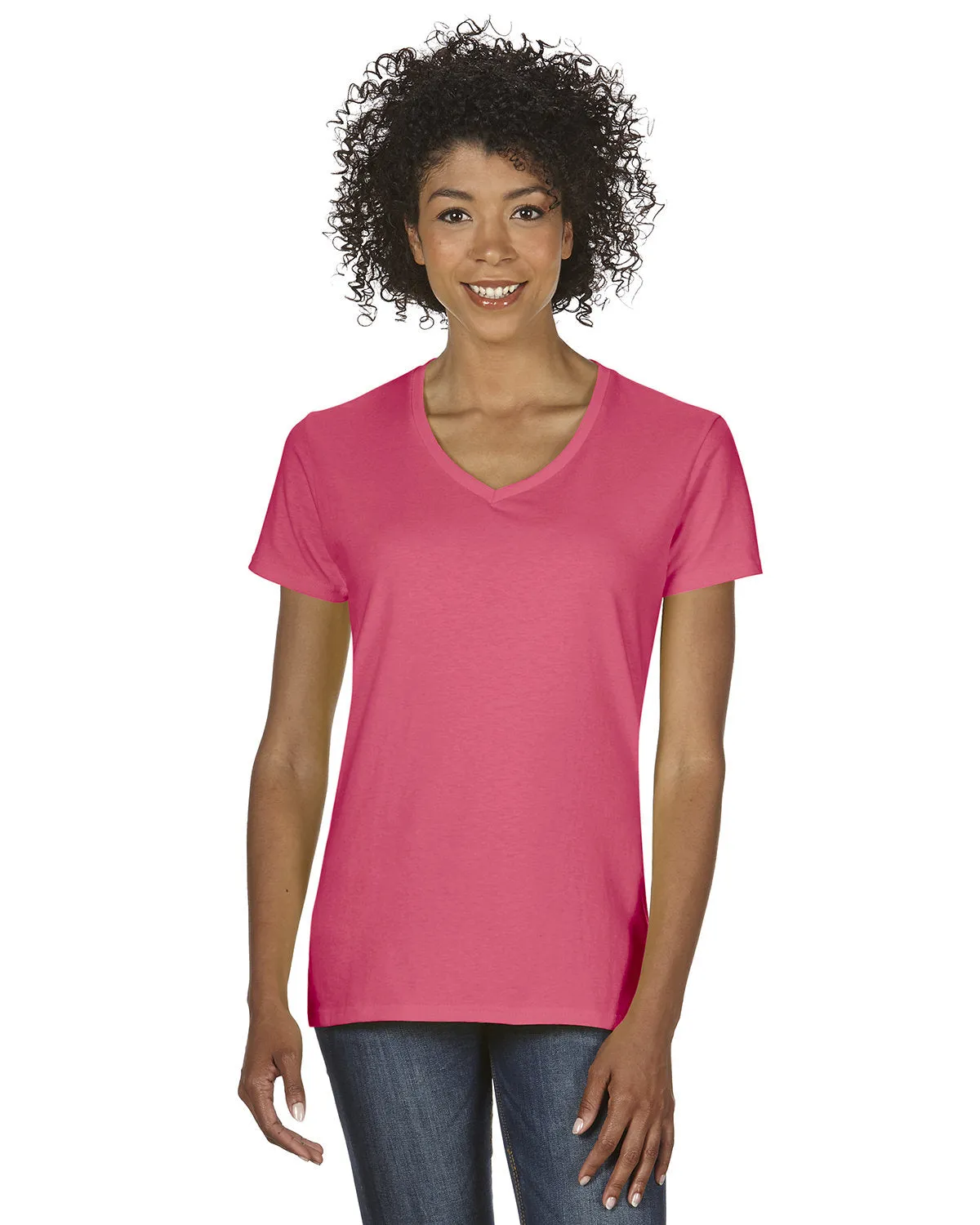 Gildan G500VL Damen Baumwoll-V-Ausschnitt T-Shirt in schwerer Qualität