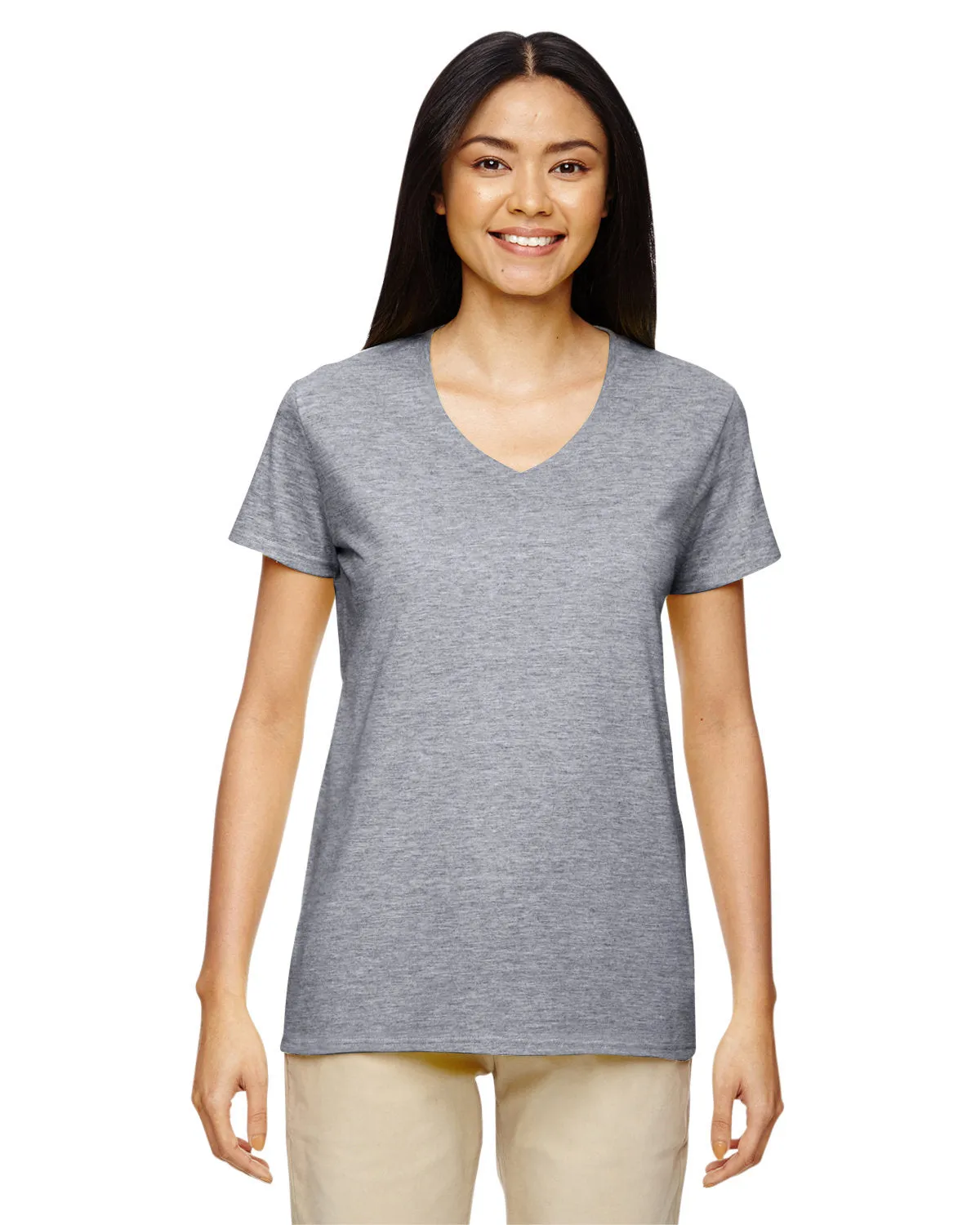 Gildan G500VL Damen Baumwoll-V-Ausschnitt T-Shirt in schwerer Qualität