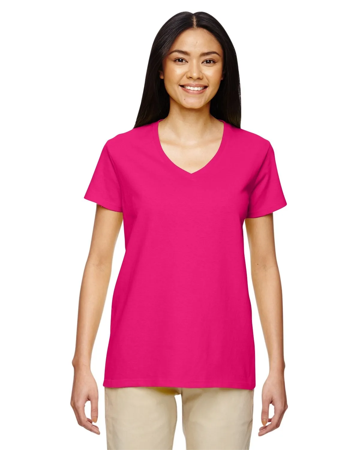 Gildan G500VL Damen Baumwoll-V-Ausschnitt T-Shirt in schwerer Qualität
