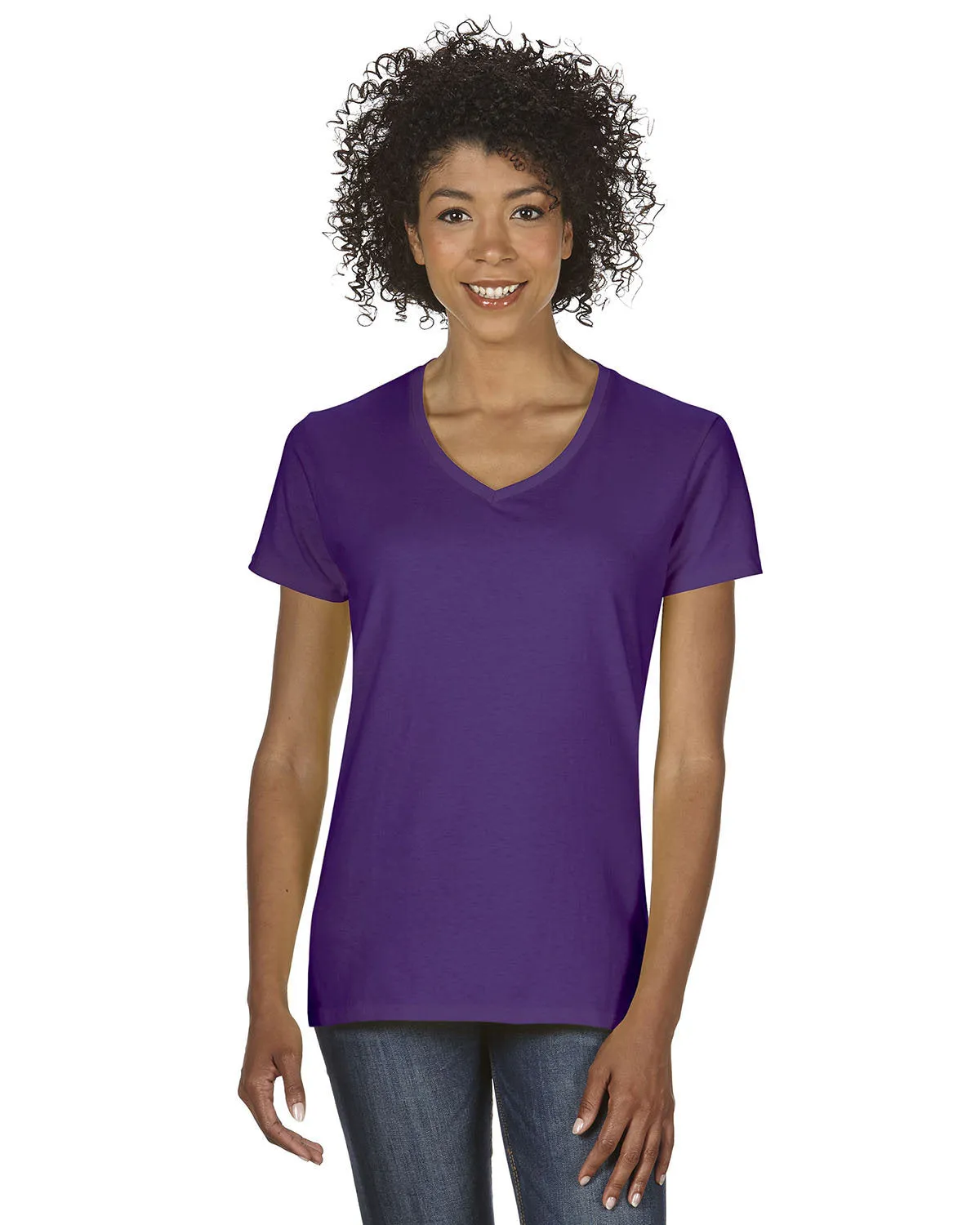 Gildan G500VL Damen Baumwoll-V-Ausschnitt T-Shirt in schwerer Qualität