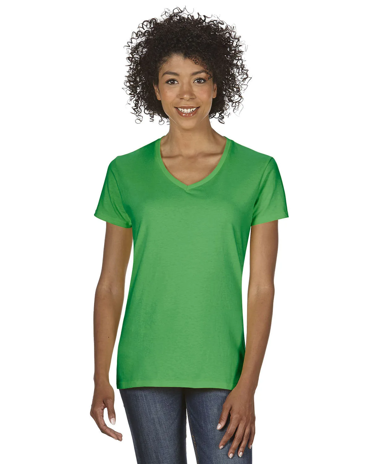 Gildan G500VL Damen Baumwoll-V-Ausschnitt T-Shirt in schwerer Qualität
