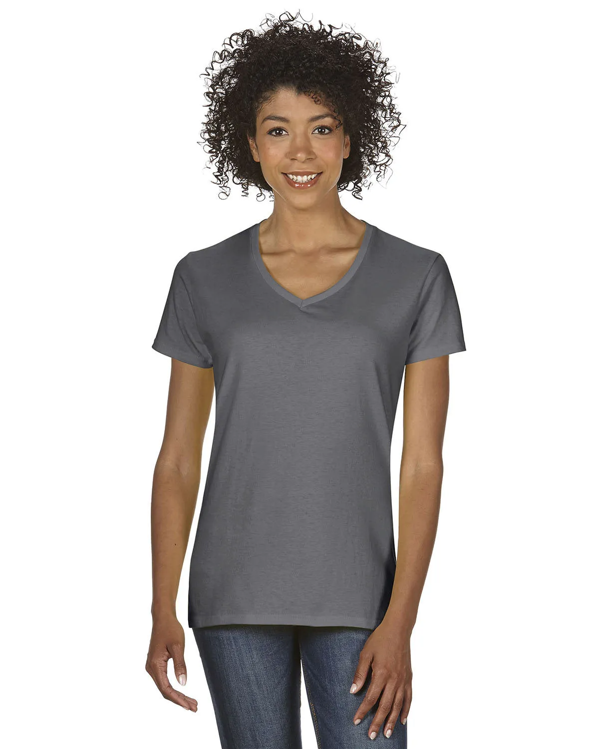 Gildan G500VL Damen Baumwoll-V-Ausschnitt T-Shirt in schwerer Qualität