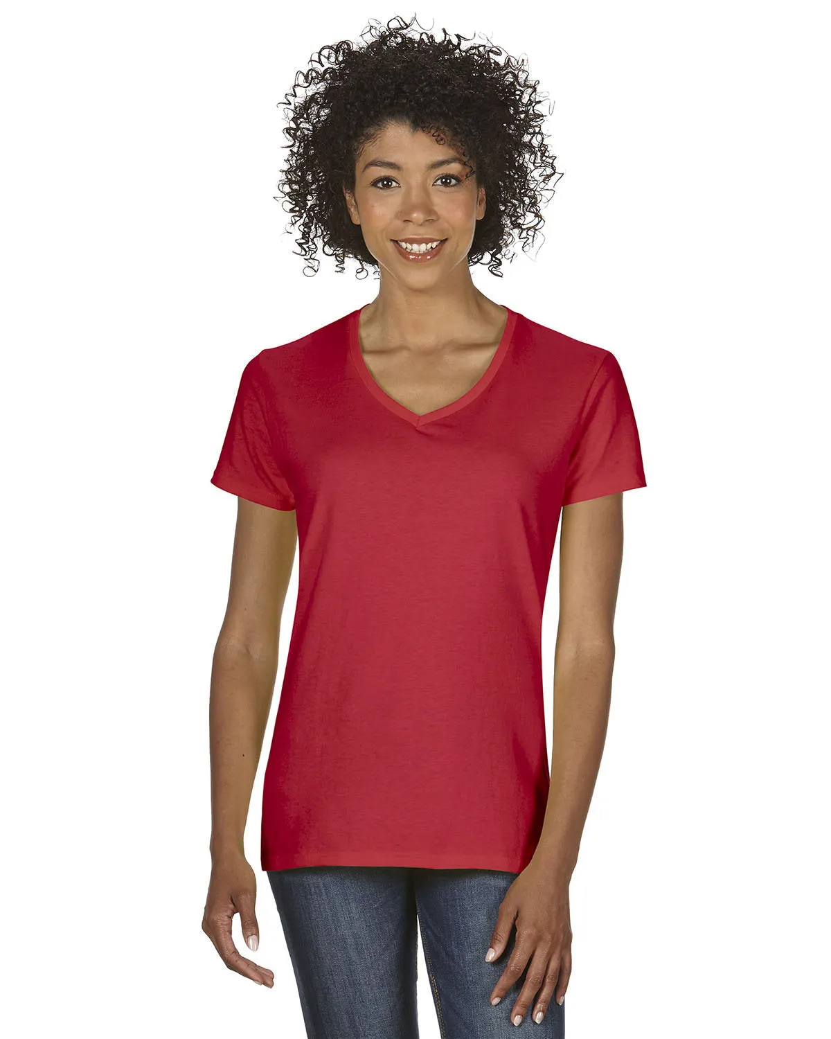 Gildan G500VL Damen Baumwoll-V-Ausschnitt T-Shirt in schwerer Qualität