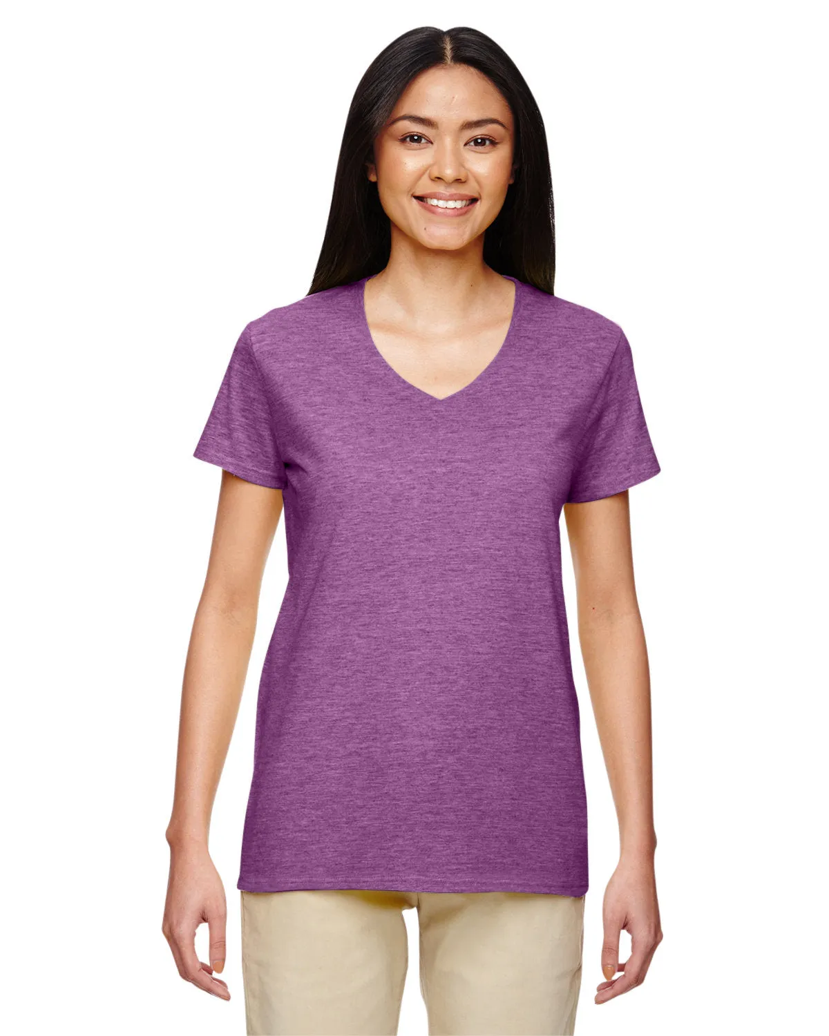 Gildan G500VL Damen Baumwoll-V-Ausschnitt T-Shirt in schwerer Qualität