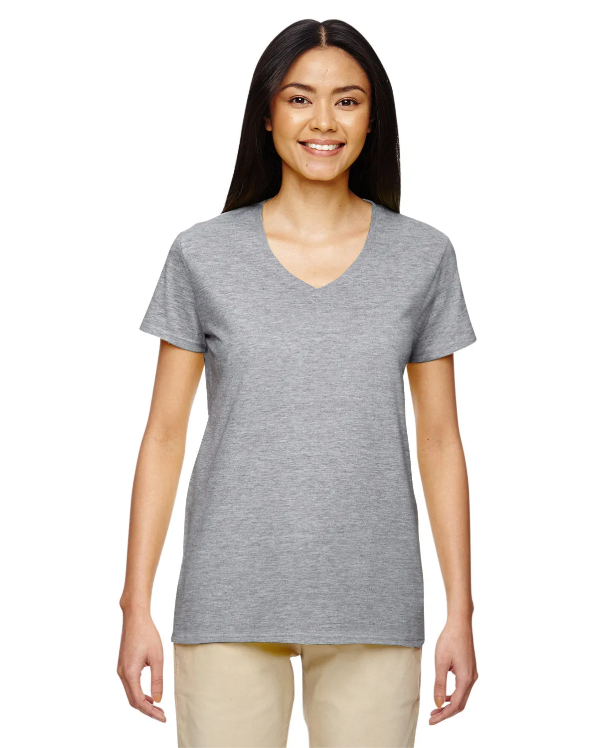 Gildan G500VL Damen Baumwoll-V-Ausschnitt T-Shirt in schwerer Qualität