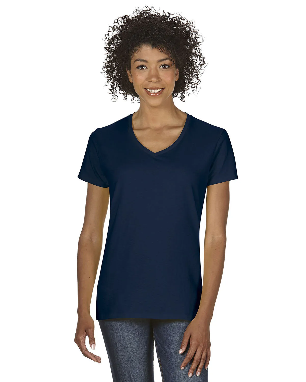 Gildan G500VL Damen Baumwoll-V-Ausschnitt T-Shirt in schwerer Qualität