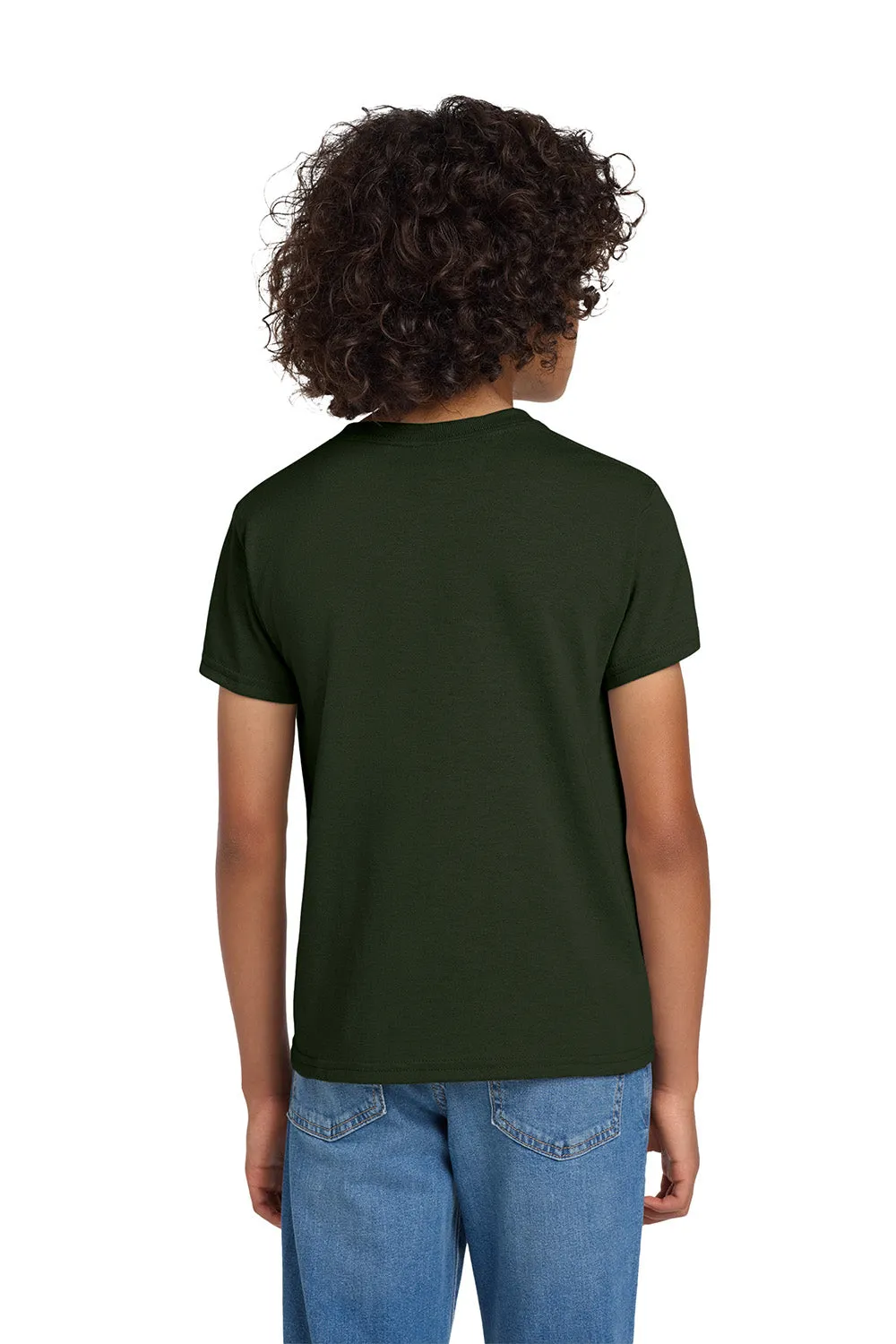Gildan Youth DryBlend Feuchtigkeitstransportierendes Kurzarm-Crewneck-T-Shirt - Waldgrün