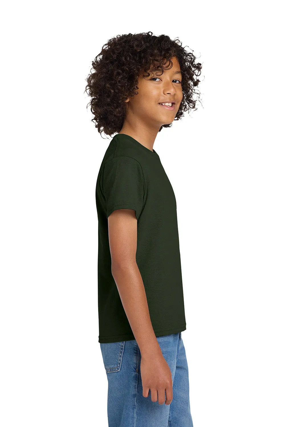 Gildan Youth DryBlend Feuchtigkeitstransportierendes Kurzarm-Crewneck-T-Shirt - Waldgrün