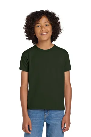 Gildan Youth DryBlend Feuchtigkeitstransportierendes Kurzarm-Crewneck-T-Shirt - Waldgrün