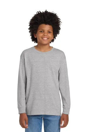 Gildan Langarm-Crewneck-T-Shirt für Jugendliche - Sportgrau