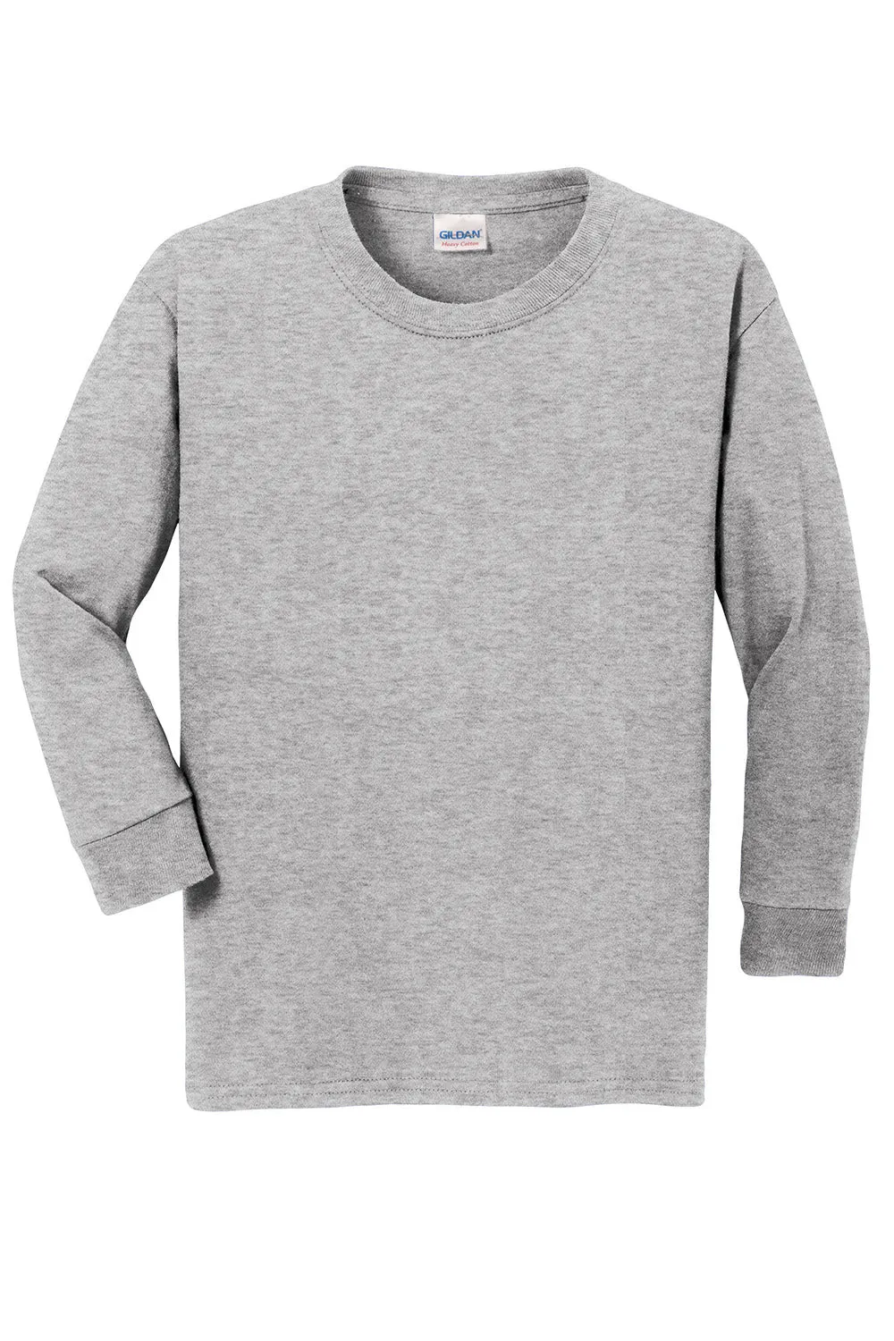 Gildan Langarm-Crewneck-T-Shirt für Jugendliche - Sportgrau
