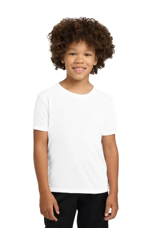 Gildan Youth Performance Jersey Feuchtigkeitstransportierendes Kurzarm-T-Shirt mit Rundhalsausschnitt - Weiß