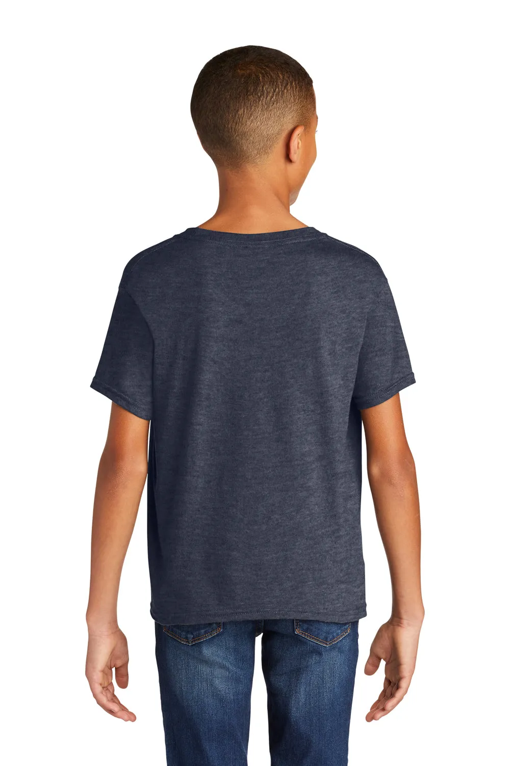 Gildan Youth Softstyle Kurzarm Rundhals T-Shirt - Meliertes Marineblau