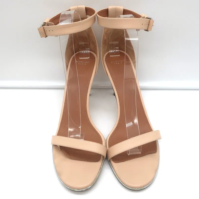 Givenchy Nadia Riemchensandalen Nude Leder Größe 41 Zehenfreie Absatzschuhe