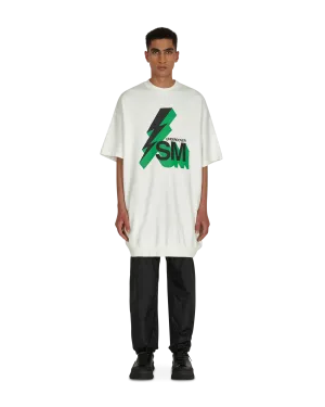 Grafisches Sweatshirt mit kurzen Ärmeln und Rundhalsausschnitt in Weiß