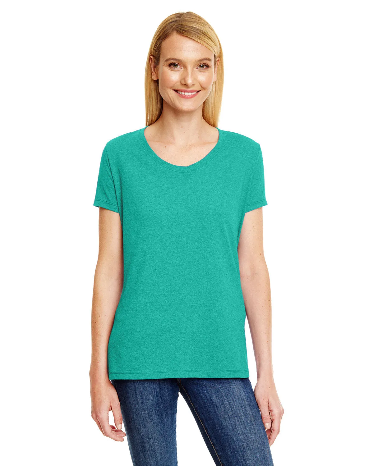 Hanes 42VT Damen X-Temp Triblend V-Ausschnitt T-Shirt