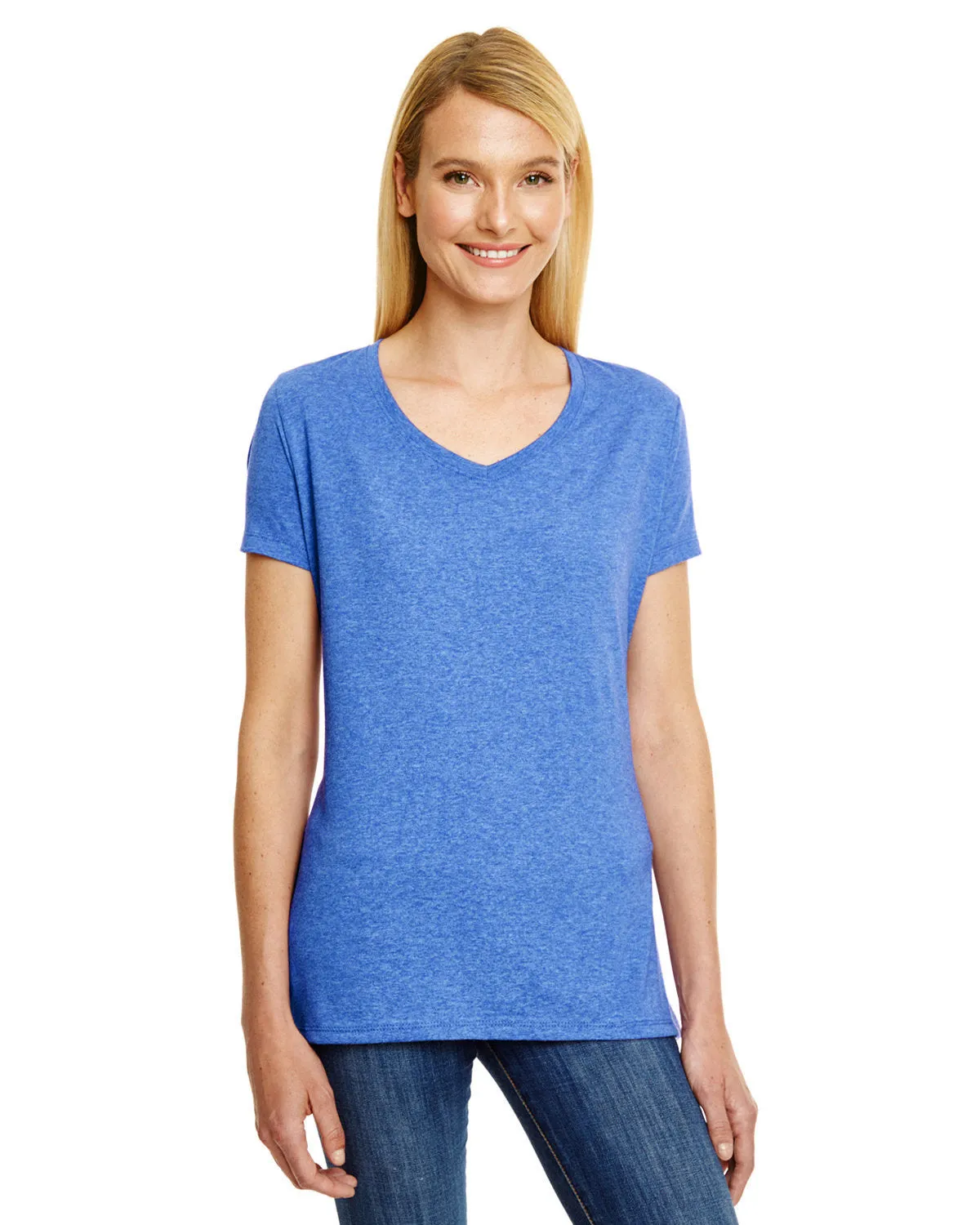 Hanes 42VT Damen X-Temp Triblend V-Ausschnitt T-Shirt
