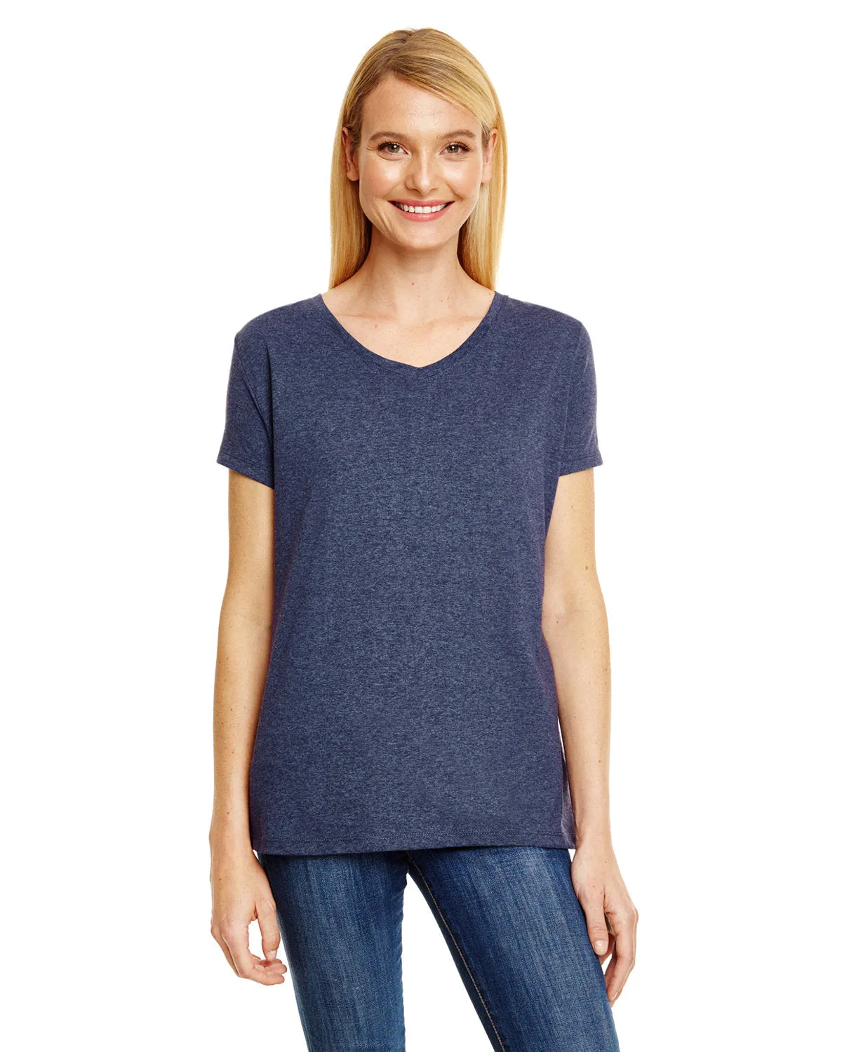 Hanes 42VT Damen X-Temp Triblend V-Ausschnitt T-Shirt