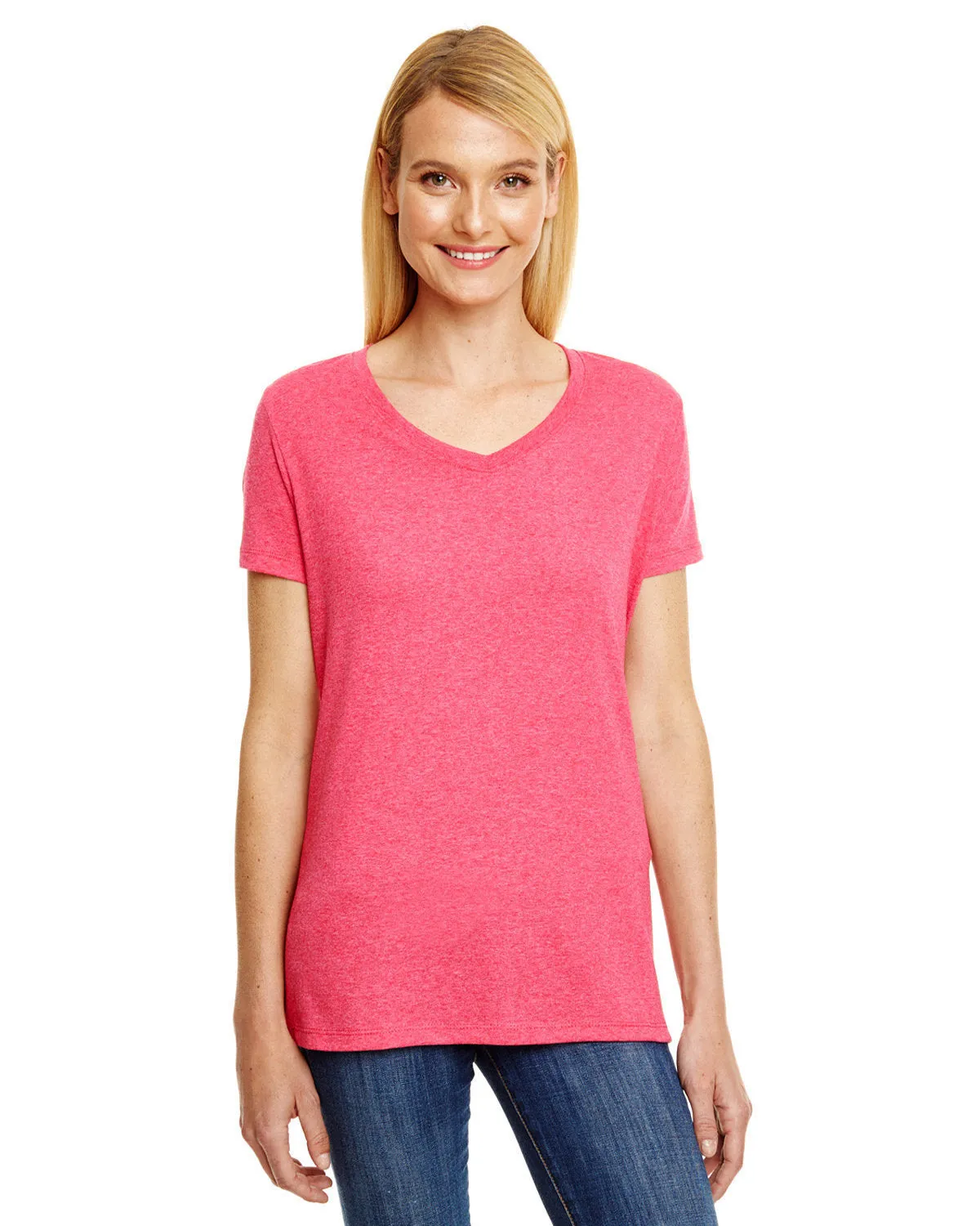 Hanes 42VT Damen X-Temp Triblend V-Ausschnitt T-Shirt