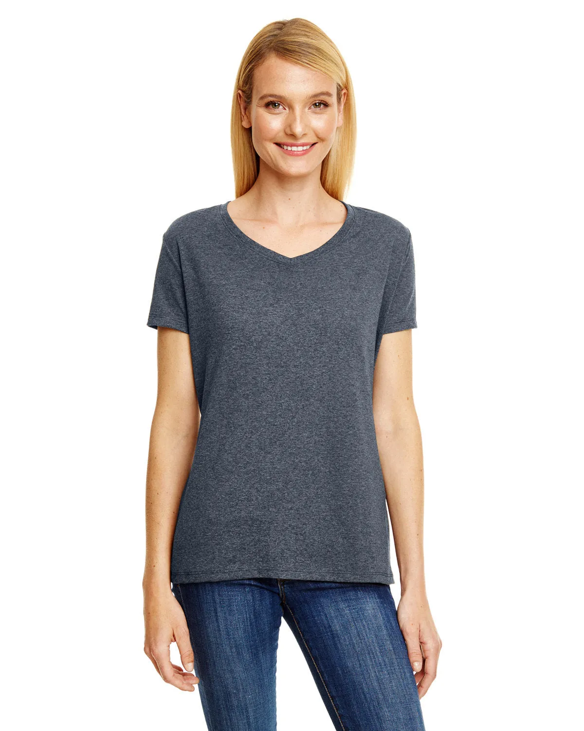 Hanes 42VT Damen X-Temp Triblend V-Ausschnitt T-Shirt
