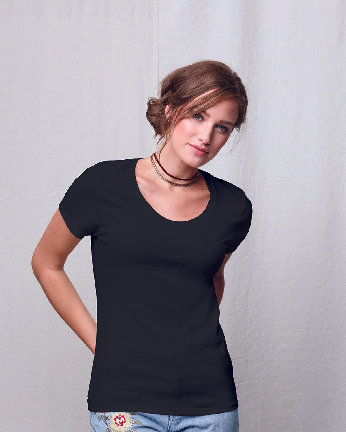 Hanes MO150 Damen Modal Triblend Scoop T-Shirt