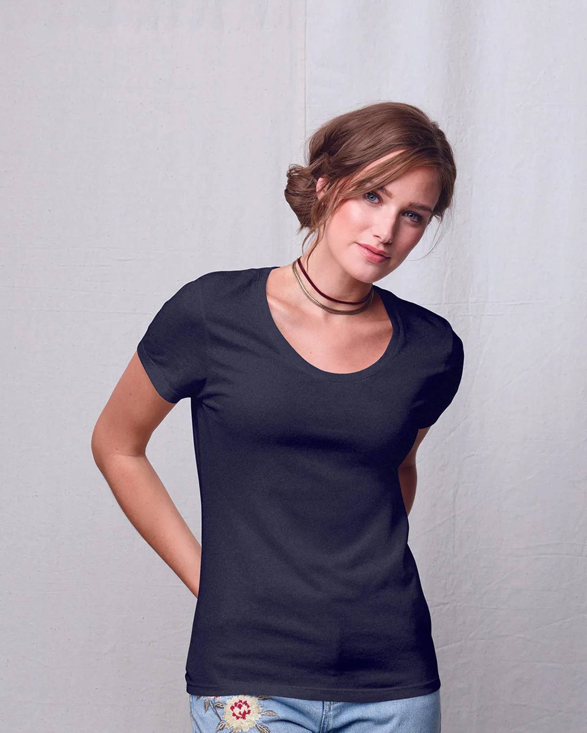 Hanes MO150 Damen Modal Triblend Scoop T-Shirt