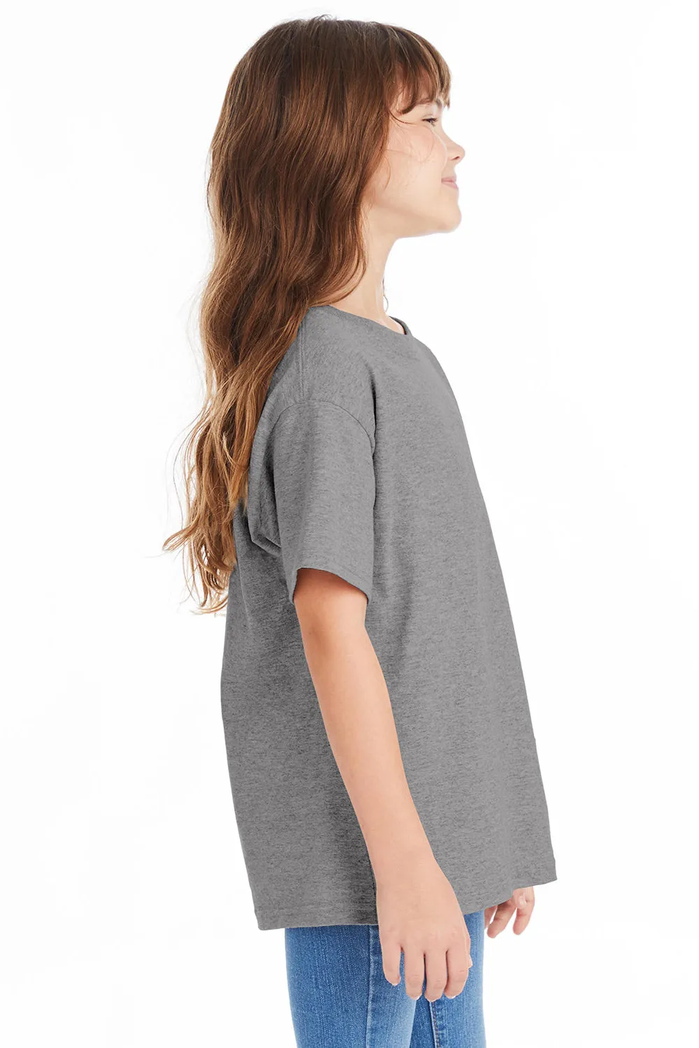 Hanes Youth ComfortSoft Kurzarm Rundhals T-Shirt - Oxford Grau