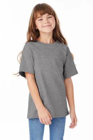 Hanes Youth ComfortSoft Kurzarm Rundhals T-Shirt - Oxford Grau