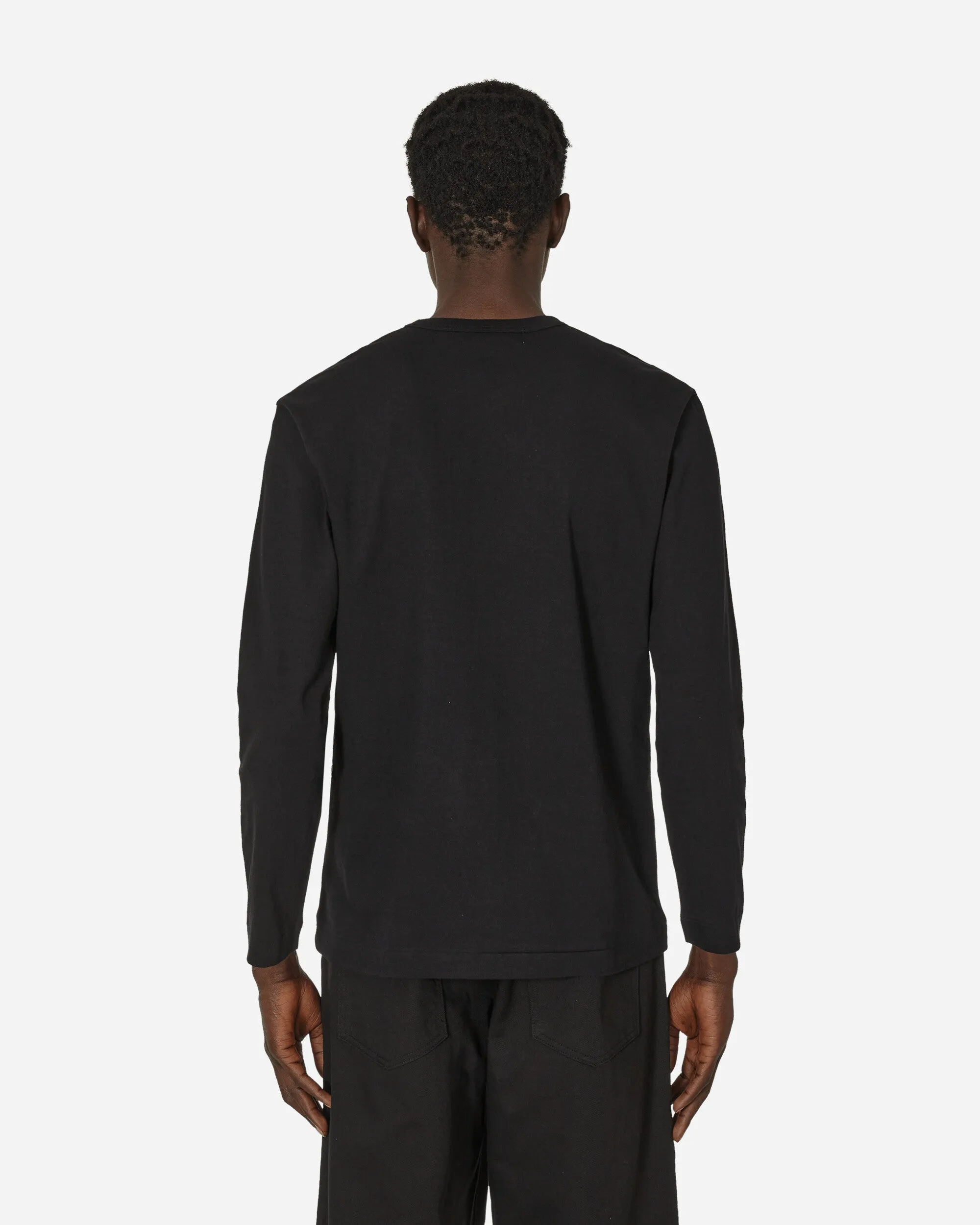 Herz-Langarm-T-Shirt Schwarz