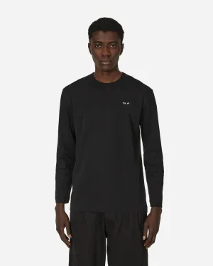 Herz-Langarm-T-Shirt Schwarz